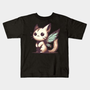 Retro Vintage Kawaii Magical Fairy Cat Kids T-Shirt